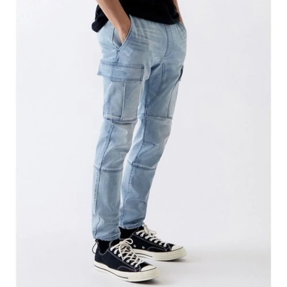 Pacsun Cargo Denim Jogger Jeans Light Wash Men's Size M Long
